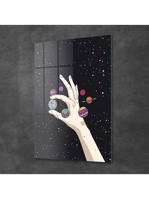 Decovetro Cam Tablo Hand And Planets