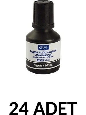 Kraf 24 Adet 30ML  Siyah Tahta Kalemi Mürekkebi