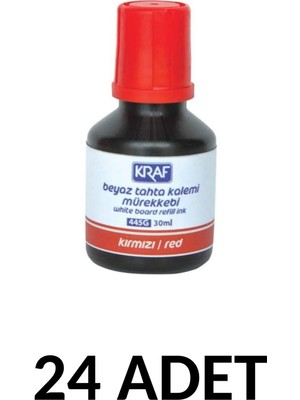 Kraf 24 Adet 30ML  Kırmızı  Tahta Kalemi Mürekkebi