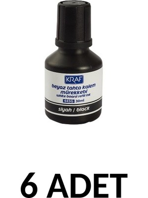 Kraf 6  Adet 30ML  Siyah Tahta Kalemi Mürekkebi