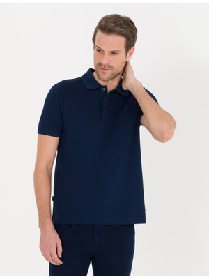 Pierre Cardin Erkek Lacivert Slim Fit Polo Yaka Merserize Tişört 50262665-VR033