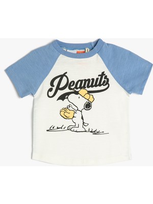 Koton Snoopy Tişört Lisanslı Kısa Kollu Bisiklet Yaka Pamuklu