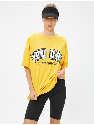 Koton Oversize Spor Tişört Slogan Baskılı