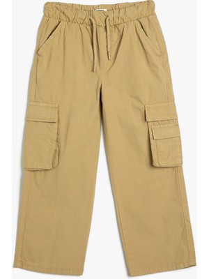 Koton Kargo Pantolon Cep Detaylı Beli Bağcıklı Pamuklu