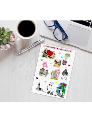 Fatofotofan Huzurlu Yuvam Temalı Sticker Set A5,bullet Journal,ev Temalı Stciker 2'li