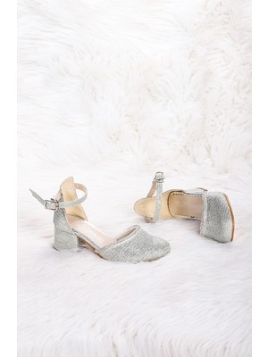 Kiko Kids 771 Çupra Taşlı Kız Çocuk 5 cm Topuklu Sandalet Ayakkabı