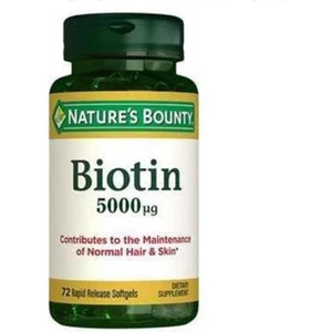 Nature's Bounty Biotin 5000ug 72 Kapsül