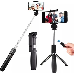 Coverzone Bluetooth Destekli Selfie Çubuğu Tripod - Monopod Selfie Stick Uzaktan Kumandalı Fonksiyonel Tripod SY-L01