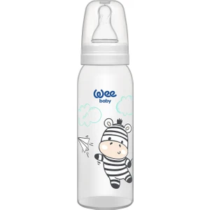 Wee Baby Silikon Uçlu Desenli PP Biberon 250 cc