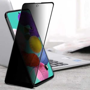 Case 4U Samsung Galaxy A54 Hayalet Ekran Koruyucu Gizli 5D Tam Kaplayan Privacy Kırılmaz Cam Siyah