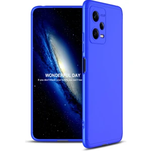 Case 4U Xiaomi Redmi Note 12 Pro 5g Kılıf 3 Parçalı Tam Koruma Sert Mika Ays Kapak Mavi