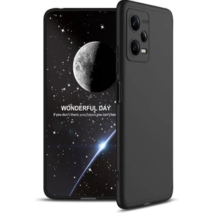Case 4U Xiaomi Redmi Note 12 Pro 5g Kılıf 3 Parçalı Tam Koruma Sert Mika Ays Kapak Siyah