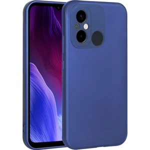 Case 4U Xiaomi Redmi 12C Kılıf Kamera Korumalı Klasik Mat Renkli Yumuşak Premier Silikon Saks Mavi