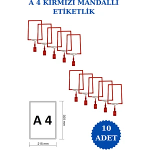 İstanbul Manken 10 Adet A4 Mandallı Raf Etiketi Sepet Etiketi Çerçeveli Etiketlik Eşek Askılık Etiketi