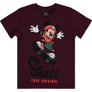 Mickey Mouse Erkek Çocuk Tişört 3-8 Yaş Bordo