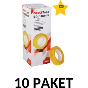 10 Adet (120 Adet) 12MMX33M Şeffaf Büro Bandı Para Bandı