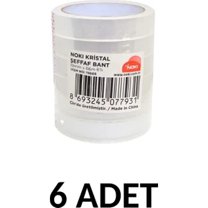 6 Adet 19X66 Şeffaf Kristal Bant Para Bandı