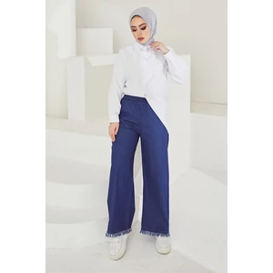 Bel Lastikli Püsküllü Pantolon-Kot Rengi