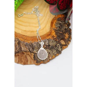 Midyat Nurtaş Gümüş Damla Model Telkari 925 Ayar Gümüş Kolye 201022139