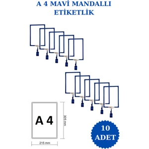 İstanbul Manken 10 Adet A5 Mandallı Raf Etiketi Sepet Etiketi Çerçeveli Etiketlik Eşek Askılık Etiketi