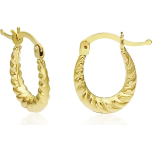 Altın Kesesi 14 Ayar Altın Mini Burgu Küpe U Form 1.1 Cm