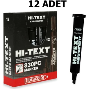 Hi-Text Markör Kesik Uçlu Siyah 830PC (12 Li Paket)
