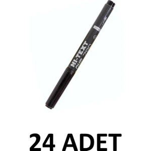 Hi-Text 24 Adet  Ohp  Asetat Kalemi Siyah 780-SM  S  Ince Uçlu Permanent
