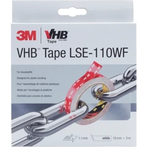 3m Lse 110WF Vhb Beyaz Renk Çift Taraflı Montaj Bandı Kalınlık 1 mm 19 Mm*3 Metre