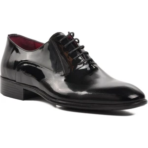 Pierre Loti 9705 Siyah Rugan  Deri Erkek Klasik Ayakkabı