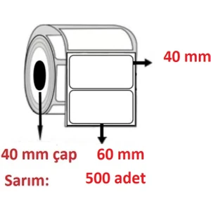 Özsaraç Etiket 40X60 Kuşe Etiket( 500LÜ )  3 RULO  1500 ADET