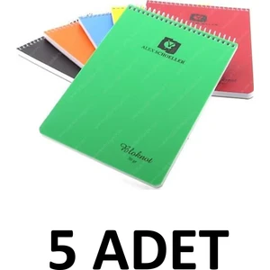 5 Adet Üstten Spiralli Bloknot  A4 80 Yaprak Çizgili Defter 70 gr