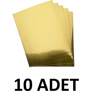 10 Adet Altın Sarı Aynalı  Fon Kartonu 50X70 cm    Metalik Fon Kartonu