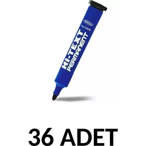 Hı-Text 36 Adet  830PB Yuvarlak Uç  Permanent Kalem Koli Kalemi Mavi