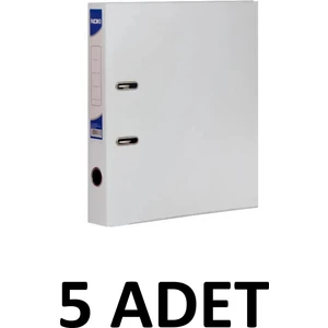 5 Adet Beyaz Dar Plastik Klasör