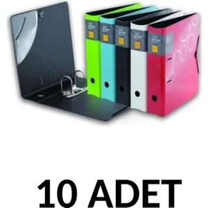 10 Adet Neon Renkler  Süper Lüx Klasör (Her Renk 2 Adet )
