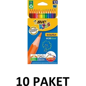 10 Paket Evulotion Kuru Boya Kalemi 12 Renk Tam Boy