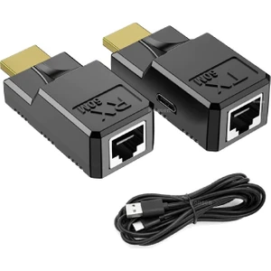 4952 HDMI RJ45 Cat5 6 Extender Uzatıcı Güç Destekli Uzatma Aparatı Adaptör