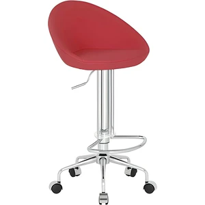 White Furniture Sembol Küçük Tekerlekli Dekoratif Bar Sandalyesi