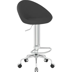 White Furniture Sembol Küçük Tekerlekli Dekoratif Bar Sandalyesi