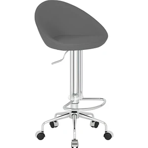 White Furniture Sembol Küçük Tekerlekli Dekoratif Bar Sandalyesi