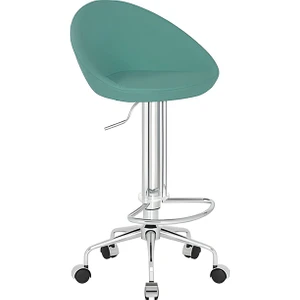 White Furniture Sembol Küçük Tekerlekli Dekoratif Bar Sandalyesi