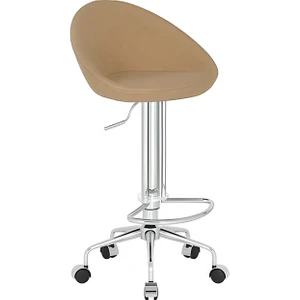 White Furniture Sembol Küçük Tekerlekli Dekoratif Bar Sandalyesi