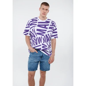Erkek Mavi Baskılı Mor Tişört 0610629-80788