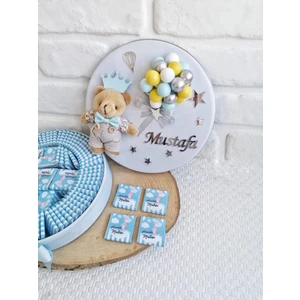 Bunnyball Chocolate 100 Adet Mavi Ayıcıklı Pleksili Erkek Bebek Çikolatası