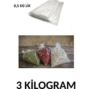 Arma Naksan 0,5 kg Lik Şeffaf Naylon Torba Bakliyat  Poşeti 15CM x 30CM- 3 kg