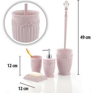 House By House 5 Parça Elite Banyo Klozet Seti UR-3200 Gkh Gül Pembe