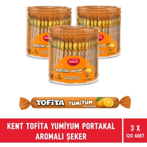 Tofita Yumi Portakal Aromalı Şekerleme 120'li Kavanoz - 3 Adet