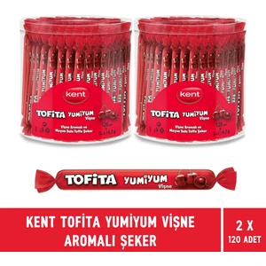 Tofita Yumi Vişne Aromalı Şekerleme 120'li Kavanoz - 2 Adet