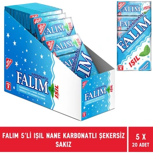 Işıl Nane Karbonat Aromalı Şekersiz Sakız 5'li Paket - 20 Adet