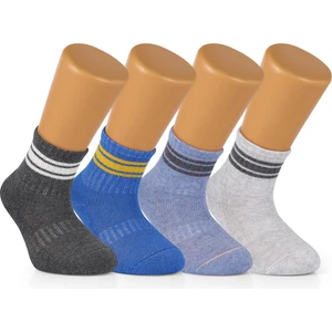 Ozzy Socks 4 Çift Pamuklu Erkek Bebek Çocuk Çizgili Soket Çorap